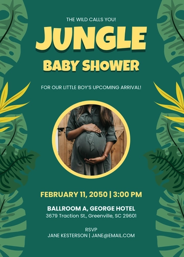 Jungle Boy Baby Shower Invitation Template - Edit Online & Download