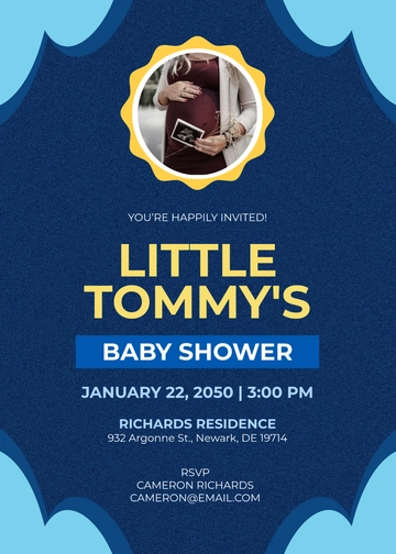 Unique Boy Baby Shower Invitation Template - Edit Online & Download