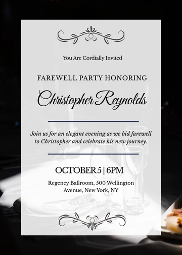 Formal Farewell Party Invitation Template - Edit Online & Download
