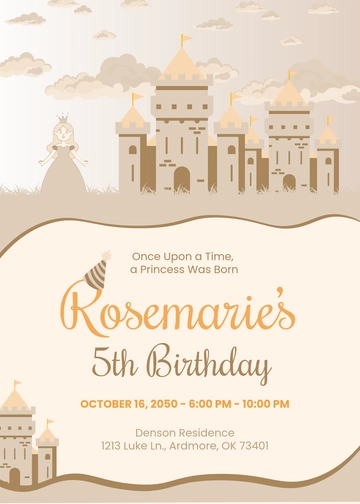 Once Upon a Time Princess Invitation Template - Edit Online & Download