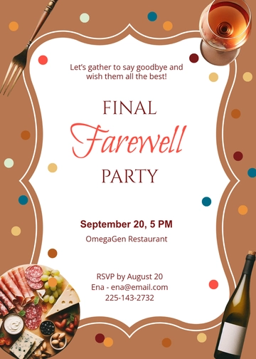 Goodbye Farewell Party Invitation Template - Edit Online & Download