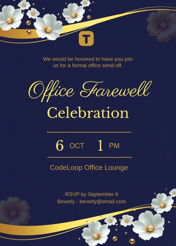 Office Farewell Party Invitation Template - Edit Online & Download