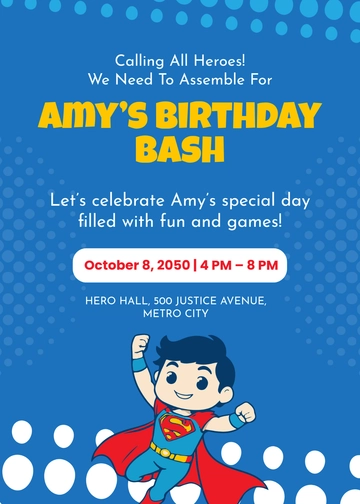 Fun Superhero Invitation Template - Edit Online & Download