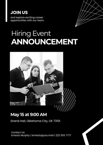 Hiring Event Announcement Invitation Template - Edit Online & Download