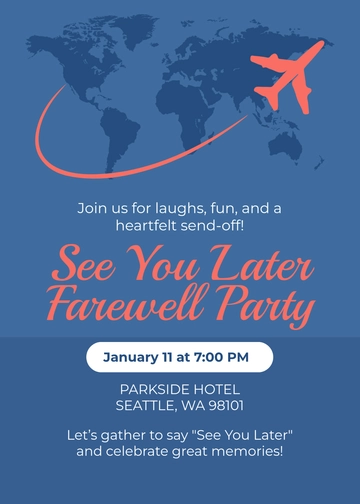 See You Later Farewell Party Invitation Template - Edit Online & Download