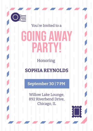 Going Away Farewell Party Invitation Template - Edit Online & Download