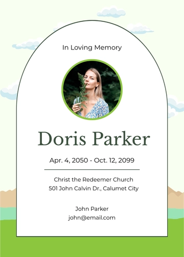 Creative Nature Memorial Invitation Template - Edit Online & Download