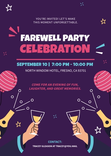  Editable Farewell Party Celebration Invitation Template - Edit Online & Download
