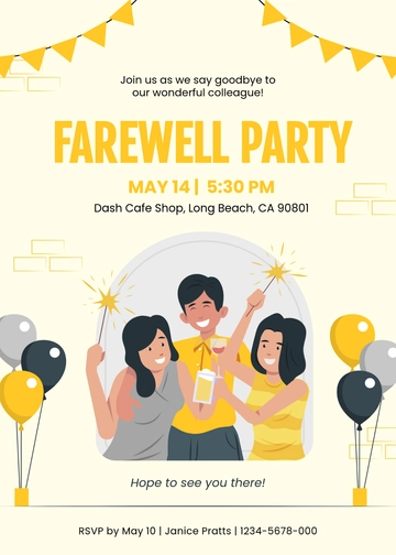 Farewell Party Invitation for Colleague Template - Edit Online & Download Example