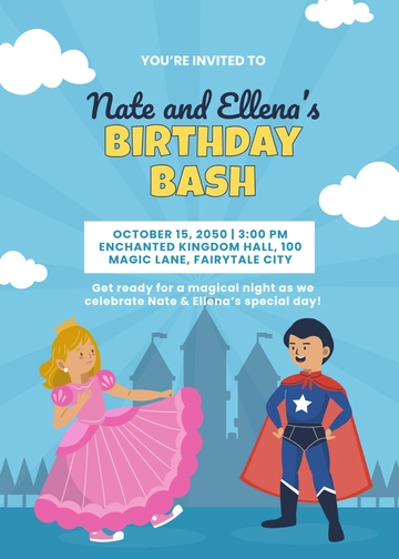DIY Superhero and Princess Invitation Template - Edit Online & Download