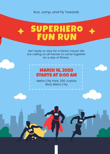 Cartoon-Style Superhero Invitation Template - Edit Online & Download