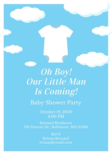 Oh Boy Baby Shower Invitation Template - Edit Online & Download