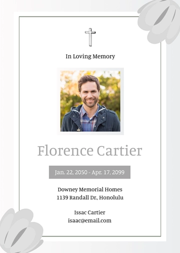 Obituary Memorial Invitation Template - Edit Online & Download