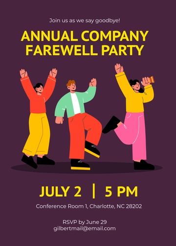 Company Farewell Party Invitation Template - Edit Online & Download