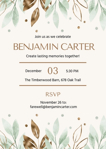 Rustic Style Farewell Party Invitation Template - Edit Online & Download