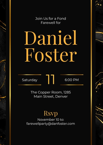 Elegant Background Farewell Party Invitation Template - Edit Online & Download