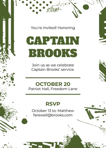 Modern Military Farewell Party Invitation Template - Edit Online & Download