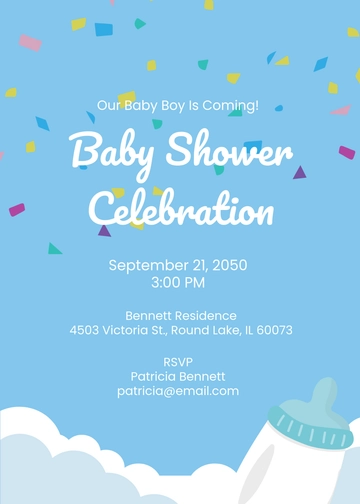 Boy Baby Shower Sprinkle Invitation Template - Edit Online & Download