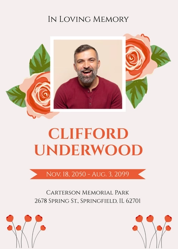 Custom Burial Memorial Invitation Template - Edit Online & Download
