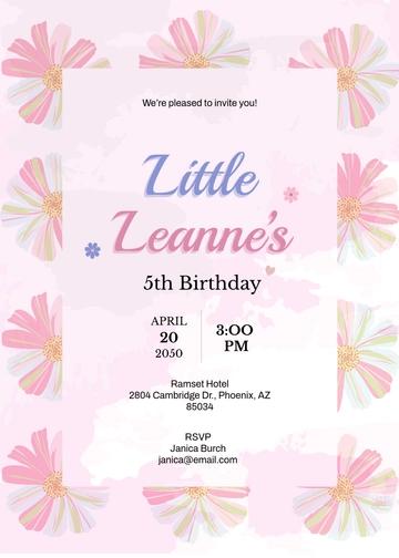 Colorful Elegant Watercolor Invitation Template - Edit Online & Download