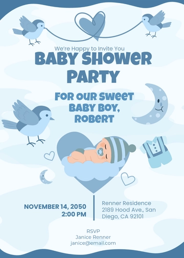 Sweet Baby Boy Shower Invitation Template - Edit Online & Download