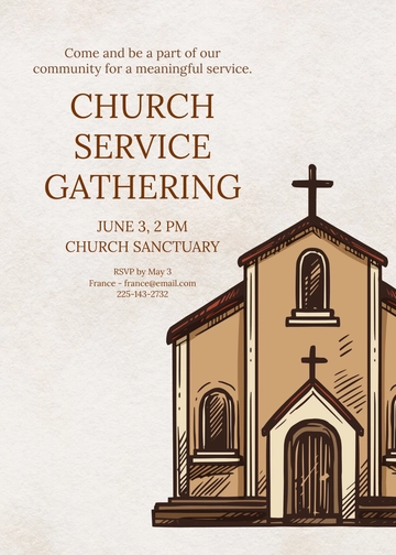 Church Service Announcement Invitation Template - Edit Online & Download