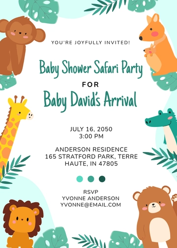 Modern Safari Boy Baby Shower Invitation Template - Edit Online & Download
