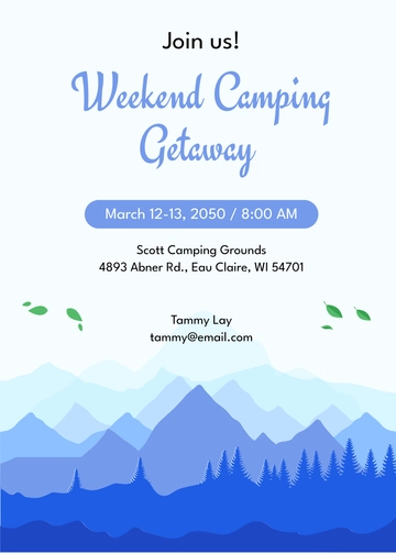 Editable Mountain Watercolor Invitation Template - Edit Online & Download