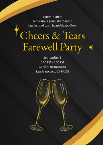 Cheers & Tears Farewell Party Invitation Template - Edit Online & Download