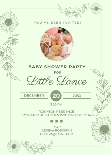 Aesthetic Boy Photo Baby Shower Invitation Template - Edit Online & Download