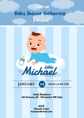 Boy Onesie Baby Shower Invitation Template - Edit Online & Download