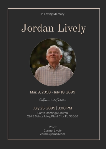 Blank Minimalist Memorial Invitation Template - Edit Online & Download