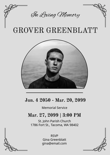 Memorial Invitation with Photo Template - Edit Online & Download