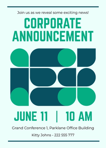 Blank Corporate Announcement Invitation Template - Edit Online & Download