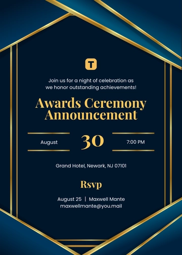 Modern Awards Ceremony Announcement Invitation Template - Edit Online & Download