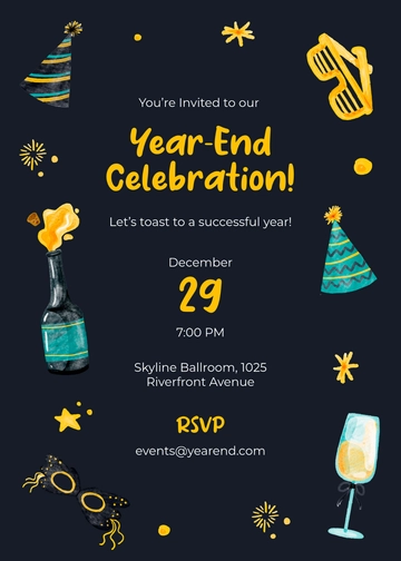 Year-End Celebration Announcement Invitation Template - Edit Online & Download