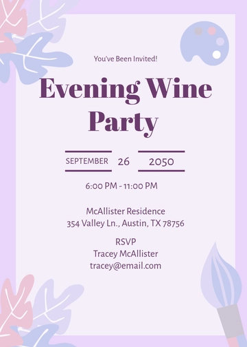 Professional Lavender Watercolor Invitation Template - Edit Online & Download