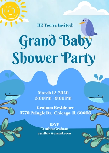 Watercolor Baby Shower Invitation Template - Edit Online & Download