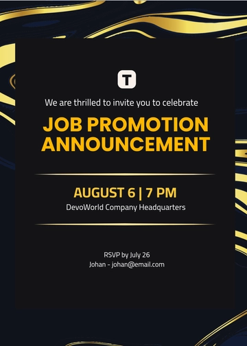 Job Promotion Announcement Invitation Template - Edit Online & Download