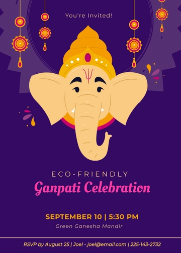 Eco-Friendly Ganpati Invitation Template - Edit Online & Download