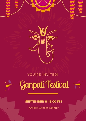 Creative Ganpati Logo Invitation Template - Edit Online & Download