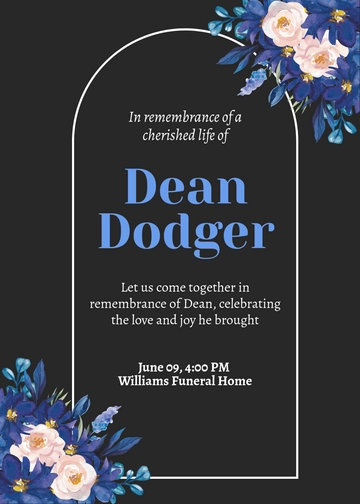 Funeral Order of Service Invitation Template - Download | Template.net