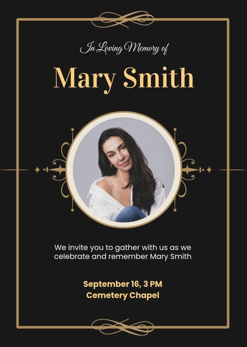 In Loving Memory Funeral Service Invitation Template - Download | Template.net