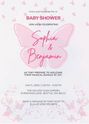 Editable Fairy Girl Baby Shower Invitation Template - Edit Online & Download