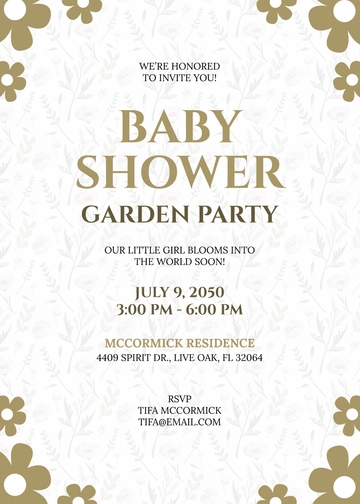 Floral Girl Baby Shower Invitation Template - Edit Online & Download