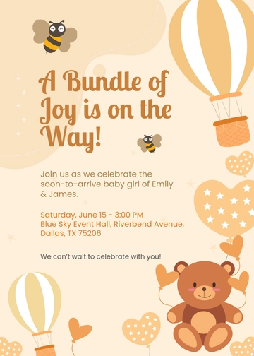 Creative Balloons Baby Shower Invitation Template for Girls - Edit Online & Download