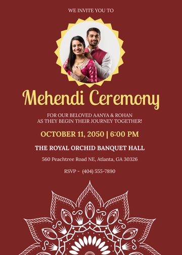 Mehendi Invitation Template - Edit Online & Download