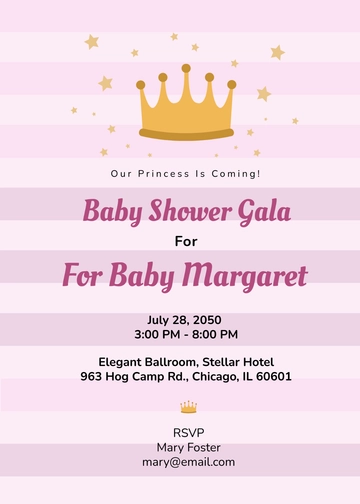 Elegant Girl Baby Shower Invitation Template - Edit Online & Download