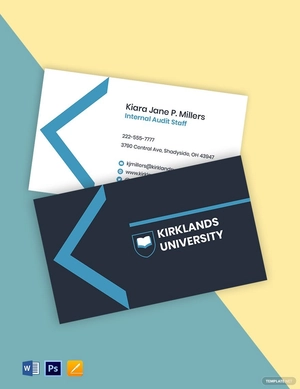 University Staff Business Card Template