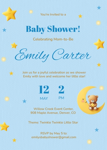 Baby Shower Announcement Invitation Template - Edit Online & Download